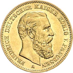 20 Mark Kaiserreich 1888 Preussen Friedrich III Jaeger 248