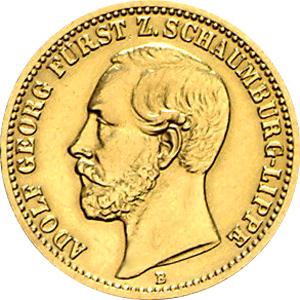20 Mark Kaiserreich 1874 Schaumburg Lippe J284 Adolf Georg