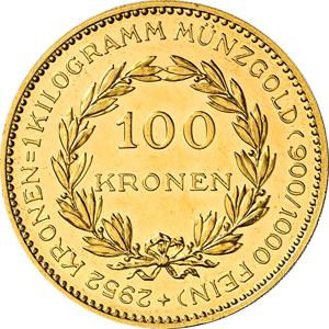 100 Kronen Österreich Goldmünze 1924