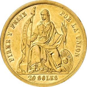 20 Soles Peru Goldmünze Südamerika