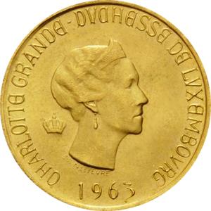 20 Francs Luxemburg Goldmünze 100 Jahre Luxemburg 1963