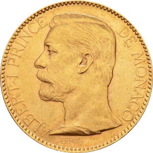 100 Francs Monaco Goldmünze Fürst Albert 1889-1921