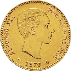 Spanien 25 Pesetas Goldmünze Alfonso XII 1874-1885