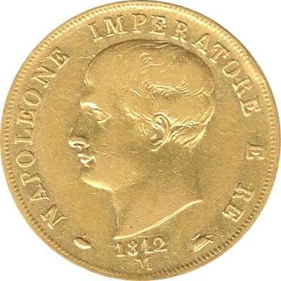 Italien Gold unter Napoleon 40 Lire Napoleon I 1812