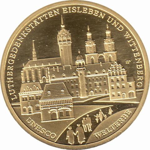 100 Euro Goldmünze 2017 UNESCO Weltkulturerbe Eisleben Wittenberg