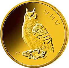 20 Euro Goldmünze Uhu 2018 Heimische Vögel