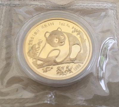 China Panda Goldmünze 1 Unze 1988 Coin Fair