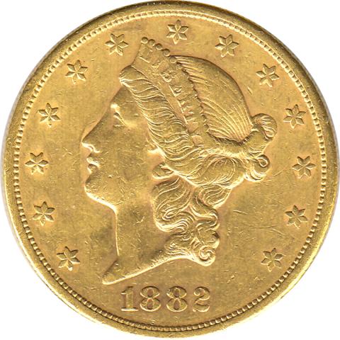 20 Dollar American Liberty Head 1882