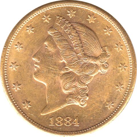 20 Dollar American Liberty Head 1884