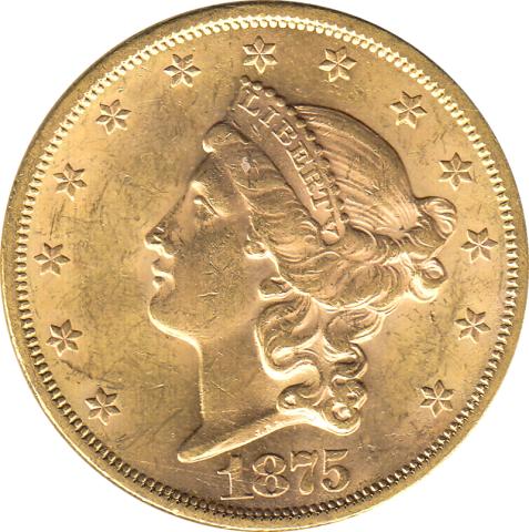 20 Dollar American Liberty Head 1875