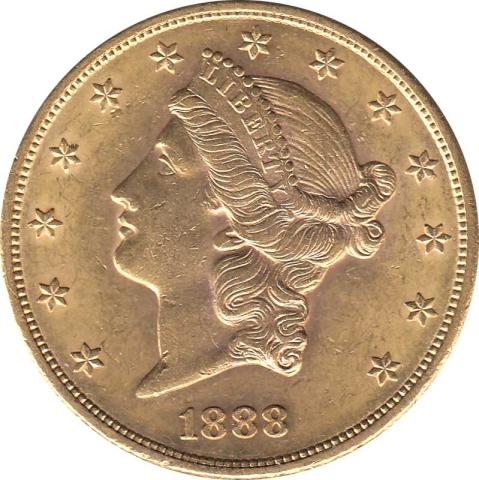 20 Dollar American Liberty Head 1888