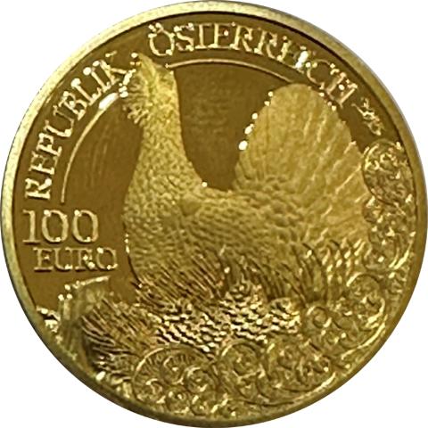 100 Euro Goldmünzen Österreich 2015 Wildtiere Auerhahn