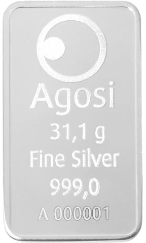 Silberbarren 31,1 Gramm Agosi
