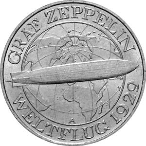 Jaeger 342 Weimarer Republik 3 Reichsmark Graf Zeppelin 1930