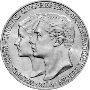 Jaeger 159 Sachsen Weimar Eisenach 5 Mark Hochzeit 1903