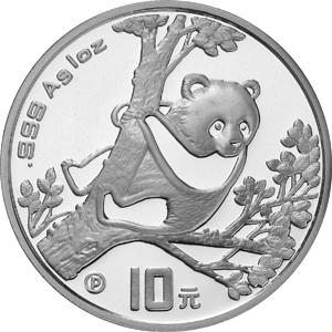 China Panda 1 Unze 1994 PP Silberpanda 10 Yuan