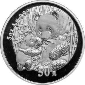 China Panda 5 Unzen 2005 Silberpanda 50 Yuan