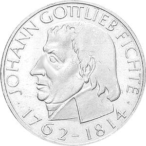 5 DM Silber Gedenkmünze Gottlieb Fichte 1966