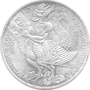 5 DM Silber Gedenkmünze Grimmelshausen 1976