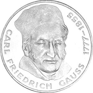 5 DM Silber Gedenkmünze Friedrich Gauss 1977