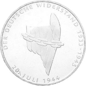 10 DM Silber Gedenkmünze Jahrestag des Widerstand 1994