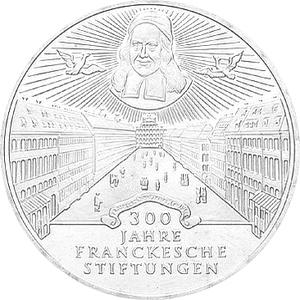 10 DM Silber Gedenkmünze Franckesche Stiftungen 1998