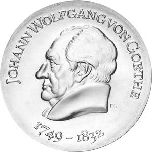 DDR 1969 20 Mark Silber Gedenkmünze Johann Wolfgang Goethe