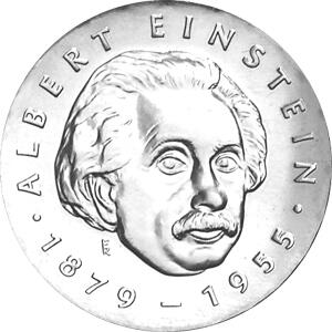 DDR 1979 5 Mark Gedenkmünze Albert Einstein