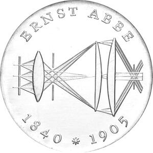 DDR 1980 20 Mark Silber Gedenkmünze Ernst Abbe