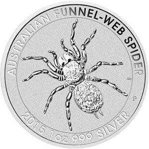 1 Unze Australien Silber Trichternetz Spinne 2015 Perth Mint