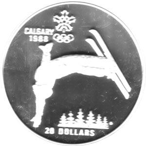 Canada Silber Calgary 1988 20 Dollar Free Style Skiing PP
