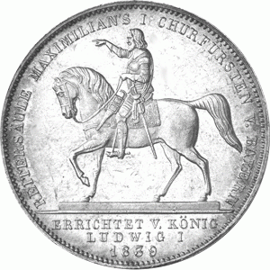  Altdeutschland Bayern Ludwig Geschichtsdoppeltaler 1839