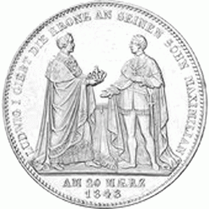 Altdeutschland Bayern Ludwig Geschichtsdoppeltaler 1848