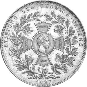 Altdeutschland Bayern Ludwig Geschichtstaler 1827