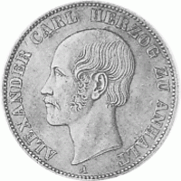 Altdeutschland Anhalt Bernburg Alexander Carl Taler 1859