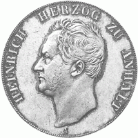 Altdeutschland Anhalt Köthen Heinrich Doppeltaler 1840