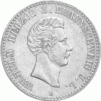 Altdeutschland Braunschweig Herzog Wilhelm Taler 1851
