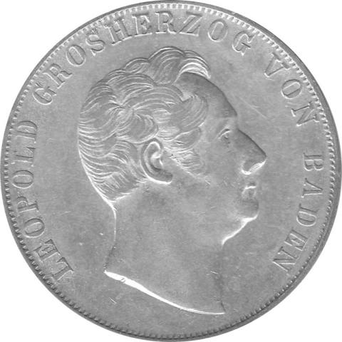 Altdeutschland Baden Durlach Doppelgulden Leopold 1852