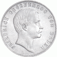 Altdeutschland Baden Friedrich Gedenkgulden 1857