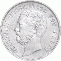 Altdeutschland Baden Friedrich Gedenkgulden 1867