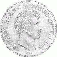 Altdeutschland Braunschweig Herzog Wilhelm Talerprobe 1837