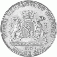 Altdeutschland Hansestadt Bremen Taler 1863