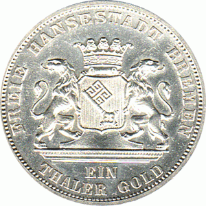 Altdeutschland Hansestadt Bremen Taler 1871