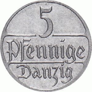Freie Stadt Danzig 5 Pfennig 1923 und 1928