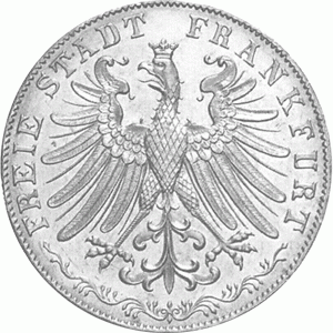 Altdeutschland Freie Stadt Frankfurt Silber Doppelgulden 1849
