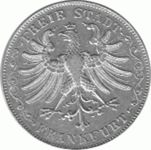 Altdeutschland Freie Stadt Frankfurt Silber Gulden 1851