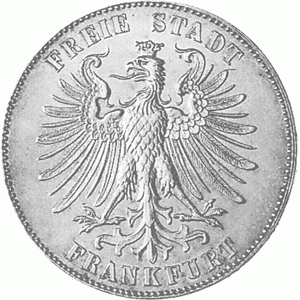 Freie Stadt Frankfurt Silber Taler 1859 Schiller Geburtstag