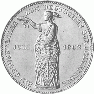 Altdeutschland Freie Stadt Frankfurt Silber Taler 1862