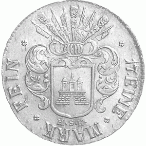 Altdeutschland Hamburg Silber 32 Schilling 1809