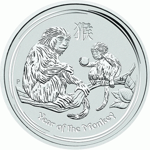 Lunar II Silbermünze Australien Affe 10 Unzen 2016 Perth Mint